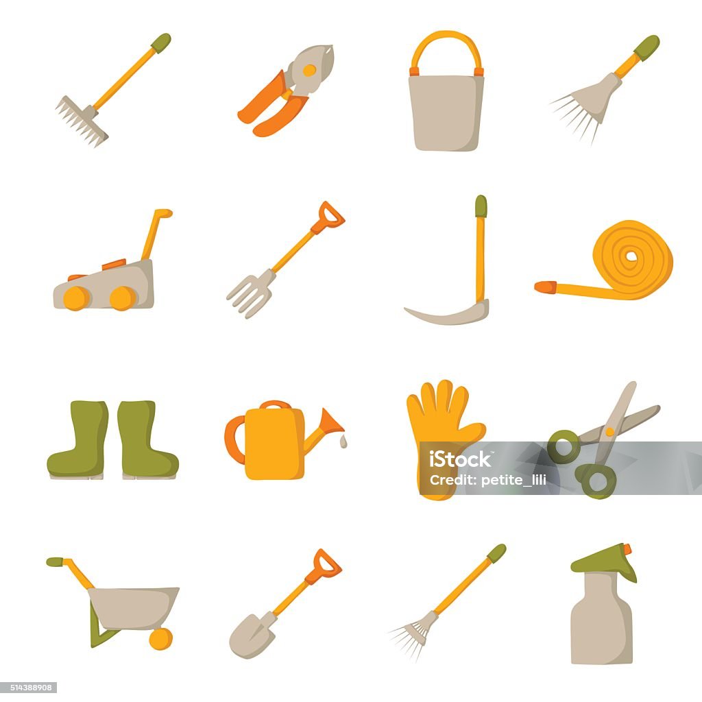 Garden Tools Objects Stock Illustration - Download Image Now - Cartoon,  Garden Hose, Agriculture - iStock