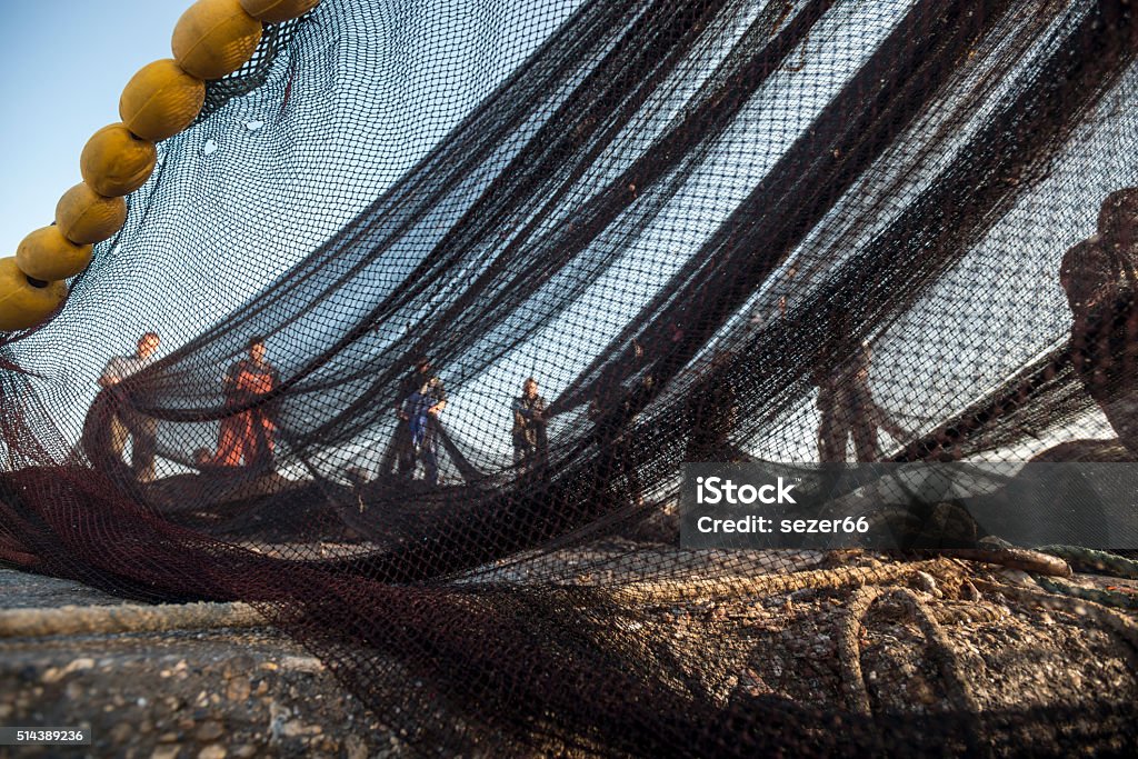 Fishermen on the fishing boat Fishermen on the fishing boatFishermen on the fishing boat Trawler Stock Photo