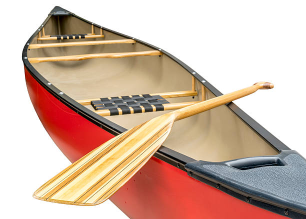 istock wooden paddle and canoe 514389438