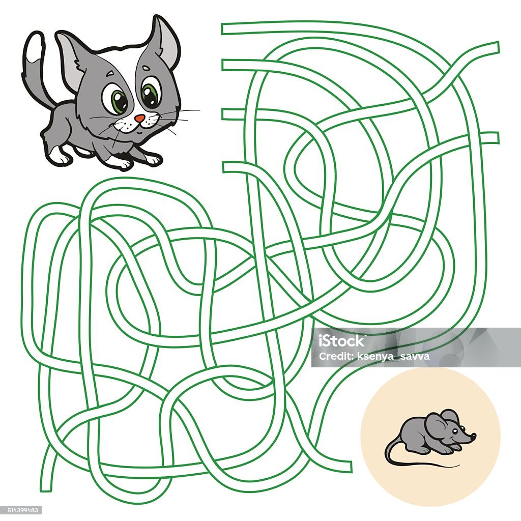 Maze game (cat) Achievement stock vector