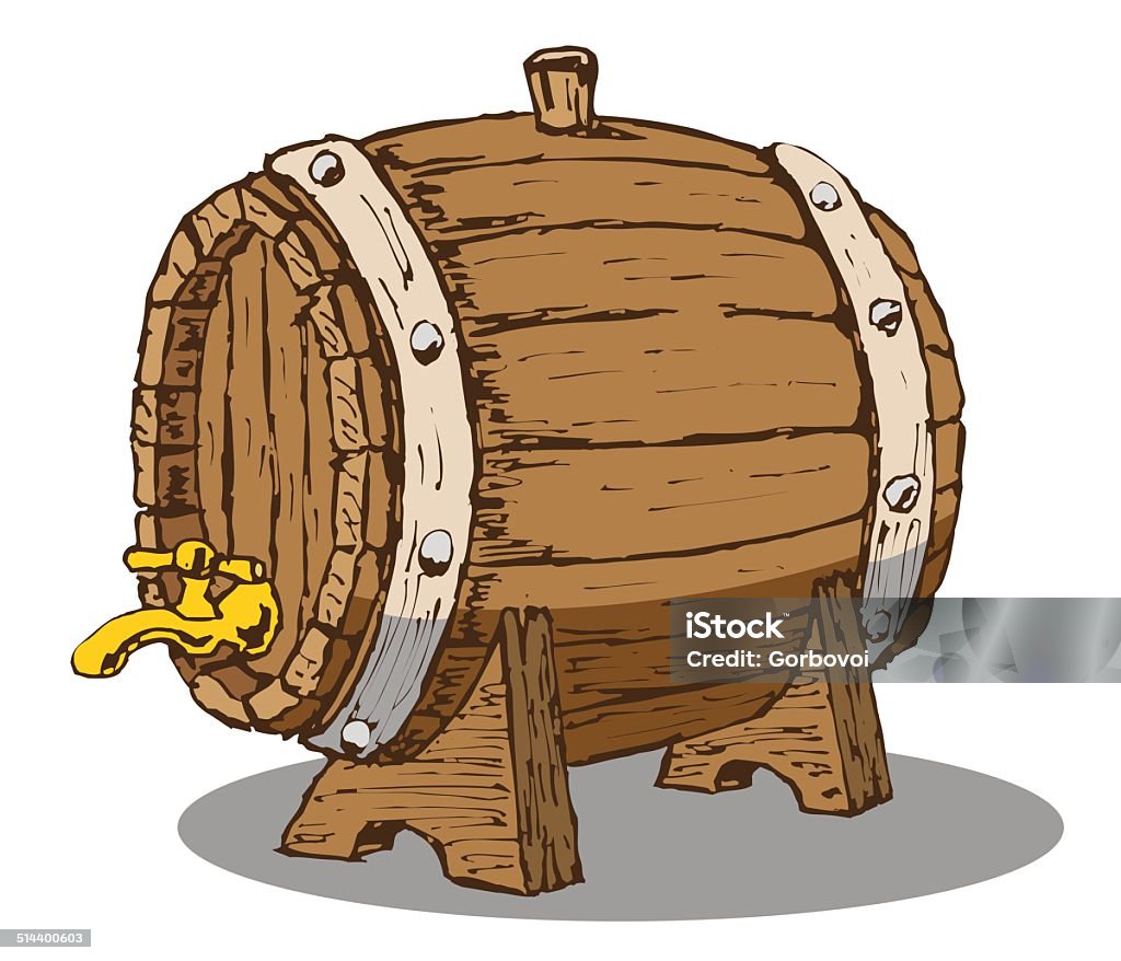 Holz barrel - Lizenzfrei Alkoholisches Getränk Vektorgrafik