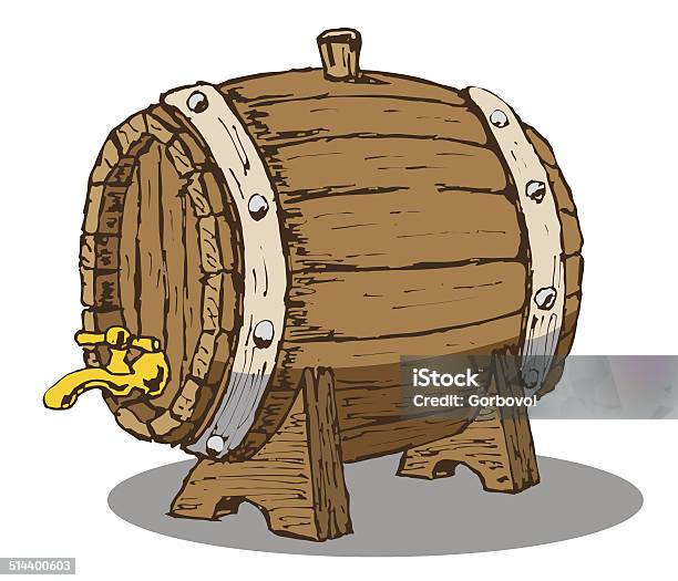 Holz Barrel Stock Vektor Art und mehr Bilder von Alkoholisches Getränk - Alkoholisches Getränk, Alt, Altertümlich
