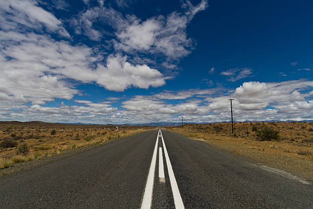 Lonely Road in the Karoo (South Africa) stock photo