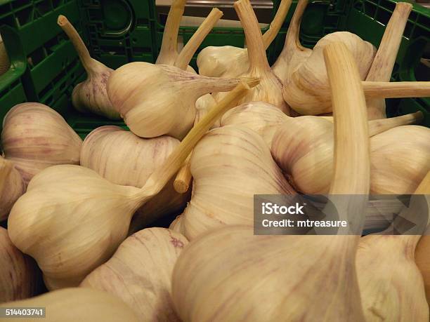 Garlic Bulbs Cloves At Supermarket Fruit And Vegetable Shop Greengrocer Stock Photo - Download Image Now