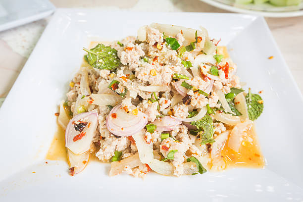 istock spicy minced pork salad, Thai food 514404013