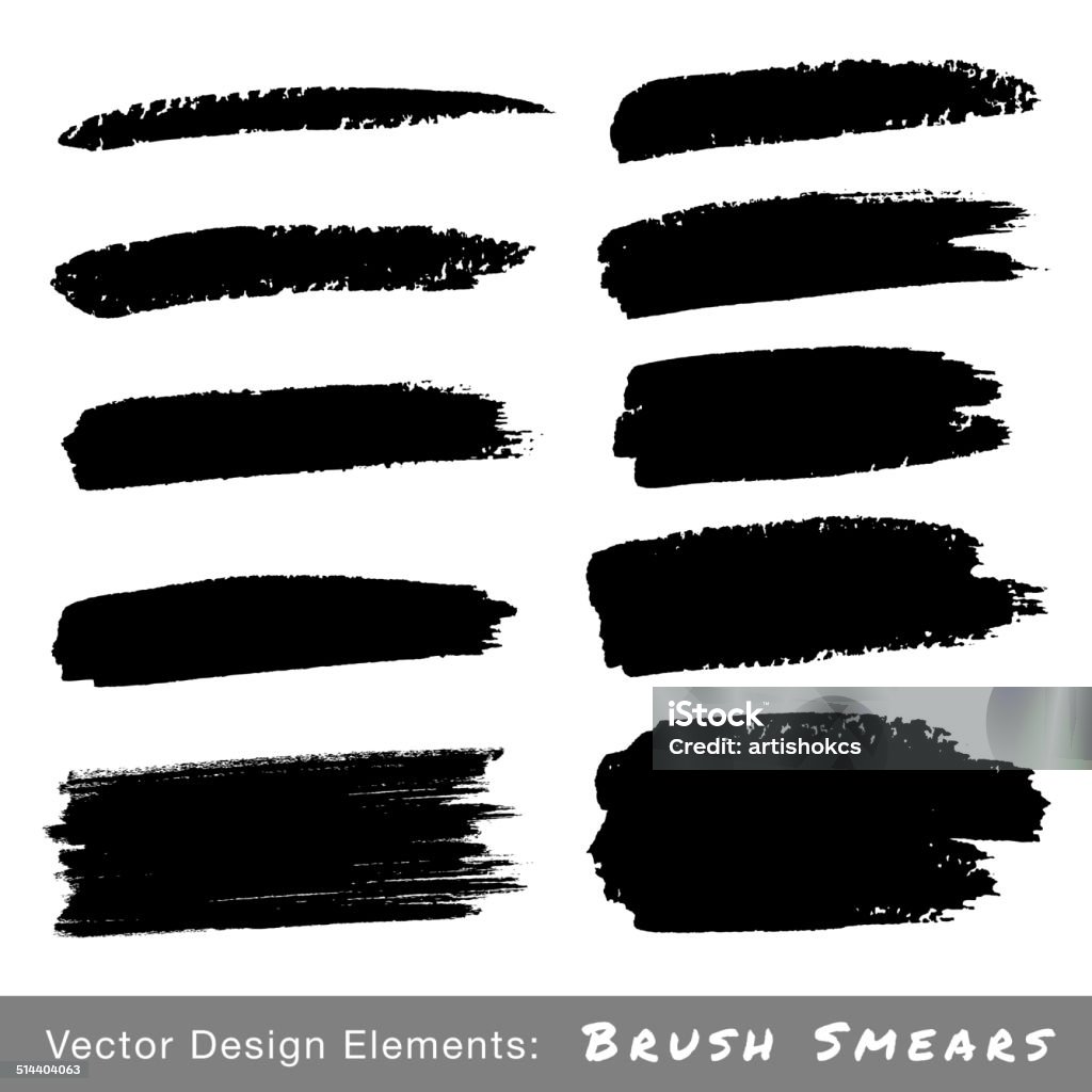 Set of Hand Drawn Grunge Brush Smears Set of Hand Drawn Grunge Brush Smears, vector illustration Abstract stock vector