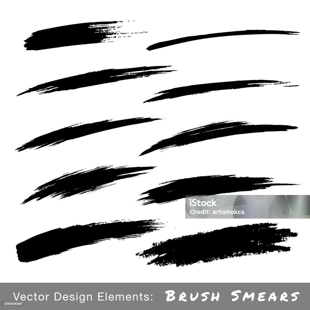 Set of Hand Drawn Grunge Brush Smears Set of Hand Drawn Grunge Brush Smears, vector illustration Paintbrush stock vector