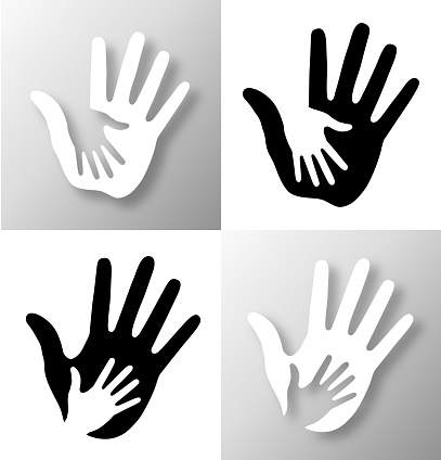 Set of Caring hands, vector illustration