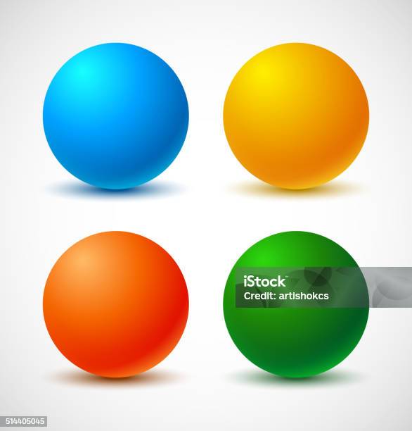 Set Of Colorful Balls Stock Illustration - Download Image Now - Sphere, Orange Color, Activity