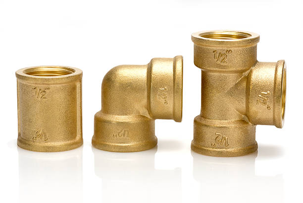 istock brass fittings for plumbing pipes - gon, tee, sleeve 514405876
