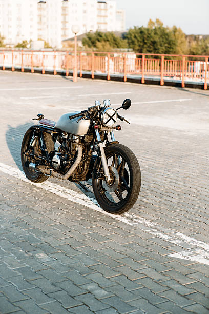istock Silver vintage custom motorcycle caferacer 514406724
