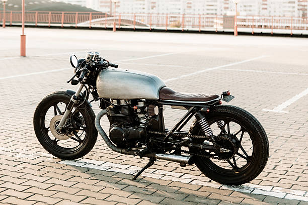 istock Silver vintage custom motorcycle caferacer 514406782