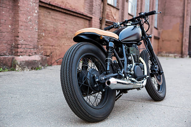 istock Black vintage custom motorcycle caferacer 514407526
