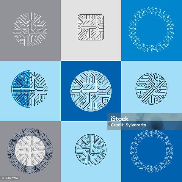 Microprocessor Pattern Art Collection Of Vector Microchip Designs Cpu Information Technology Stock ...