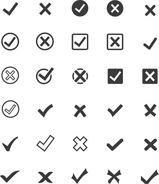 Tick mark icon set Tick mark icon set oops stock illustrations