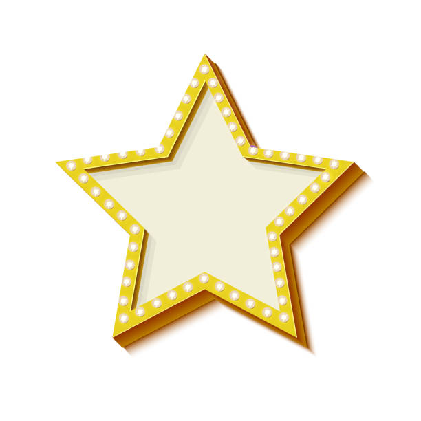 istock Retro frame with lights in the shape of a star 514408680