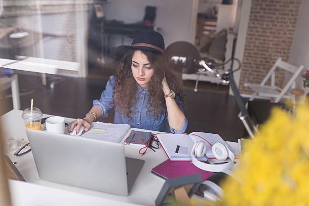 istock Trough window glass. Designer brainstorming new ideas 514416642
