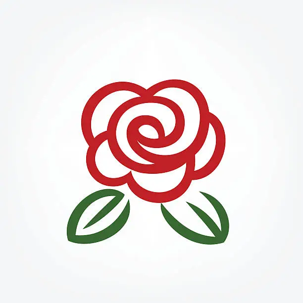 Vector illustration of Simple red rose