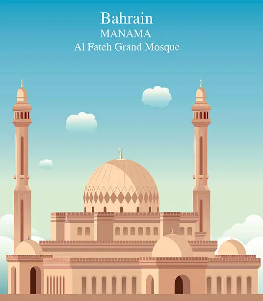 Vector illustration of Manama Mosque