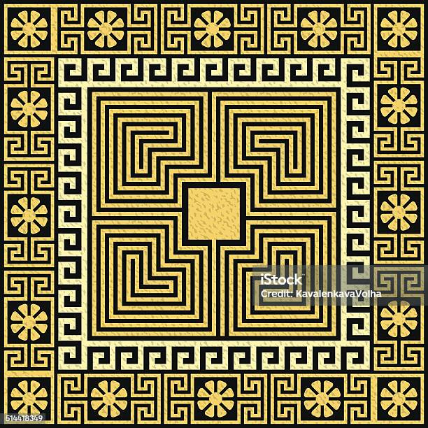 Vector Traditional Vintage Gold Greek Ornament Stock Illustration - Download Image Now