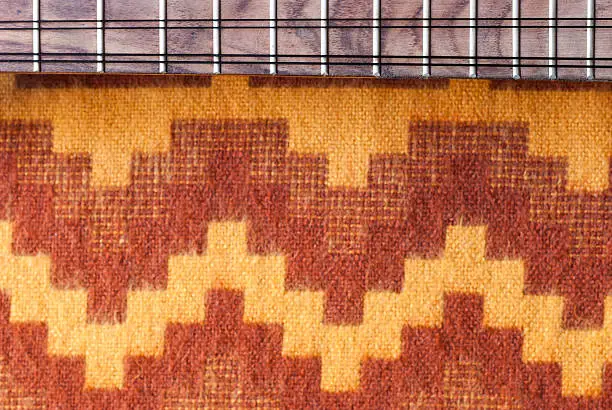 Close-up of a peruvian charango on an alpaca wool blanket. Image taken with Nikon D60 and developed from Raw.