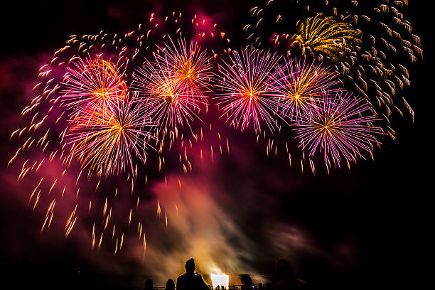 istock Colorful fireworks over night sky 514419279