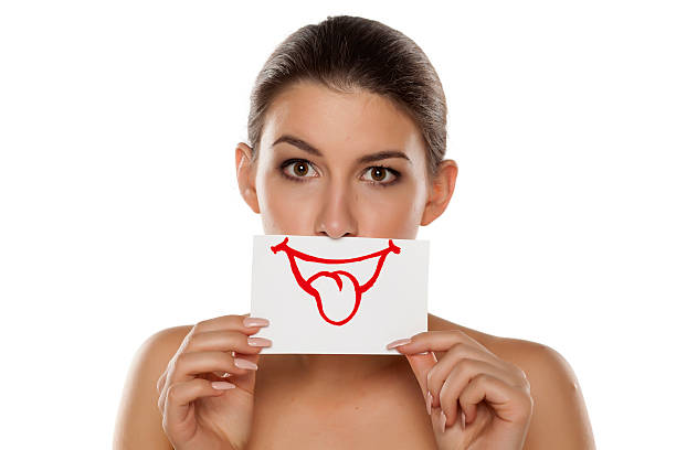 istock Girl with a drawn smile 514419612