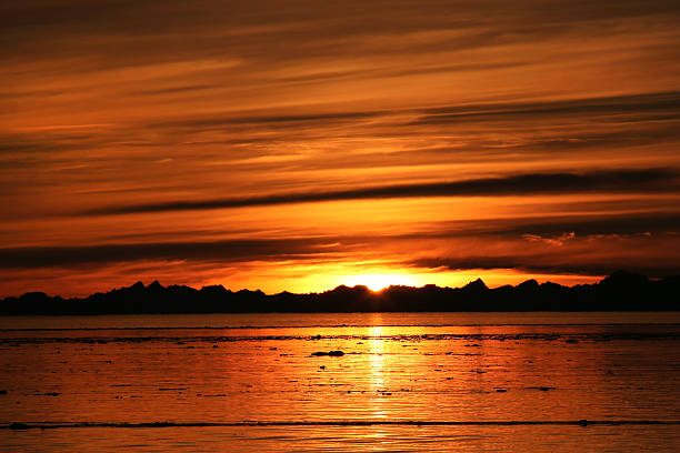 sunset 1 cook inlet stock photo