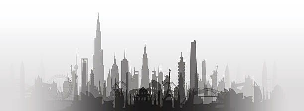 berühmte wahrzeichen der stadt - backgrounds cityscape taipei taiwan stock-grafiken, -clipart, -cartoons und -symbole