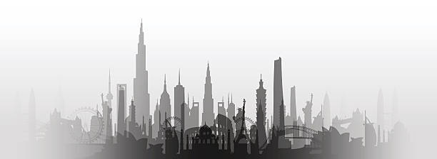 illustrations, cliparts, dessins animés et icônes de sites célèbres de la ville - london england skyline silhouette built structure