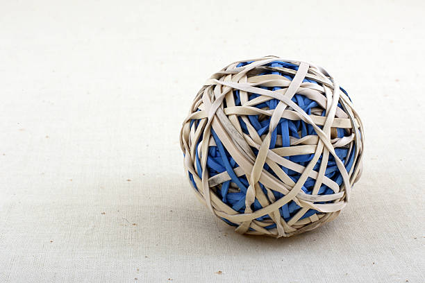 elastico palla - flexibility rubber rubber band tangled foto e immagini stock