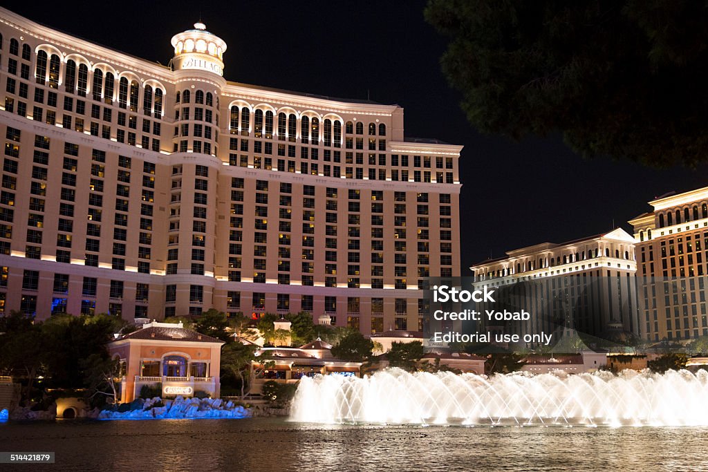 Bellagio in Las Vegas Las Vegas, Nevada, USA - July 1, 2014: The fountains at Bellagio Hotel on the Strip in Las Vegas, Nevada Arts Culture and Entertainment Stock Photo