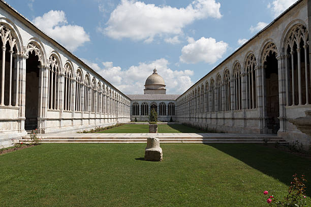 The interior courtyard of the Monumental Cemetery in Pisa