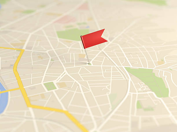 istock Locator flag on a city map 514423254