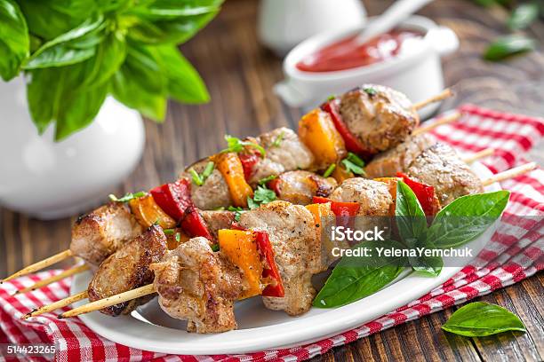 Kebab Stock Photo - Download Image Now - Appetizer, Barbecue - Meal, Basil