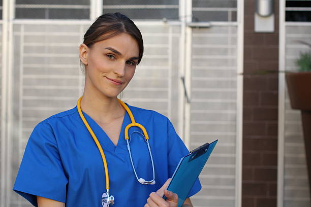 istock Proud nurse student smiling with copy space 514423834
