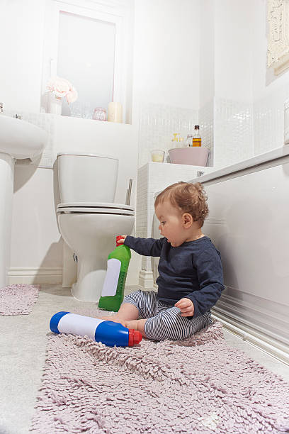 istock Bathroom dangers for baby 514426554