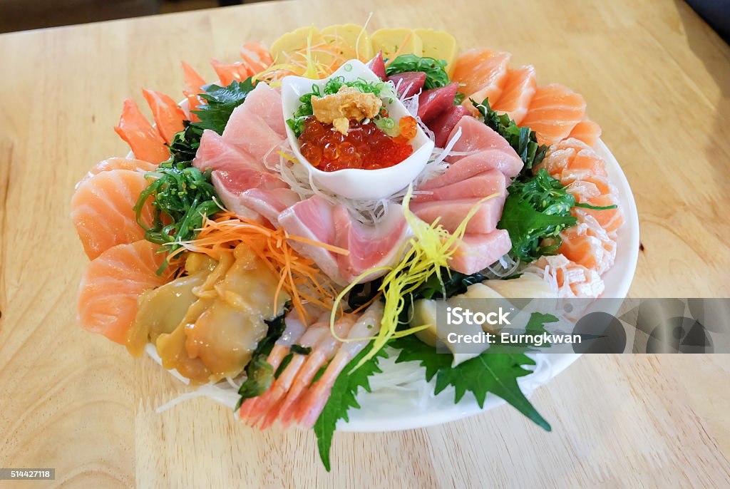 Japanese Sashimi Raw Fish Set Stock Photo - Download Image Now - Close