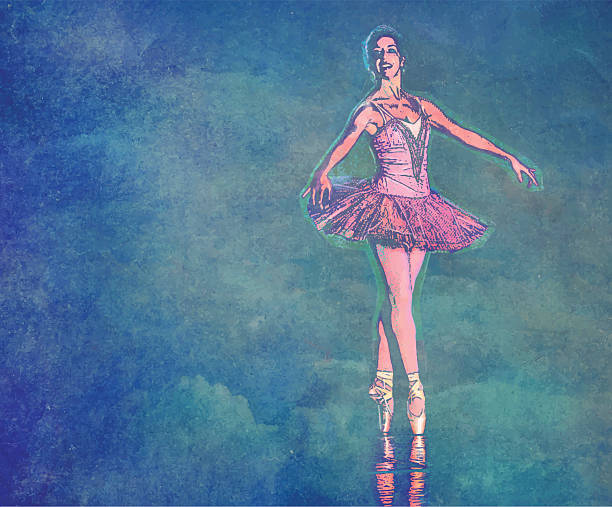 ballerina 춤, 질감 클라우드 배경기술 - backdrop clothing garment space stock illustrations