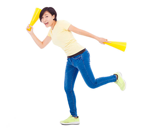istock Asian young student girl holding megaphone 514437901