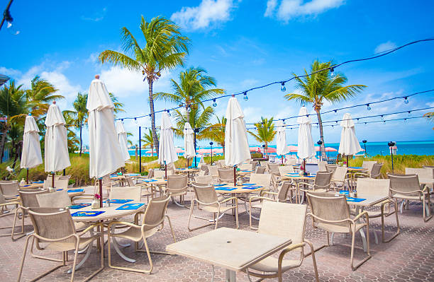 istock Outdoor cafe on tropical beach 514438585