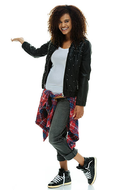 istock Cheerful woman presenting 514439699