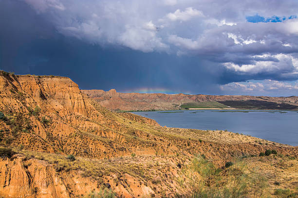 Storm in the Burujon Canyons stock photo