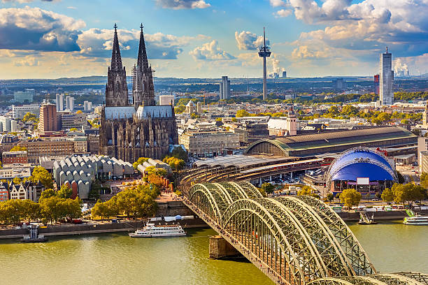 Aerial view of Cologne Aerial view of Cologne, Germany koln germany stock pictures, royalty-free photos & images