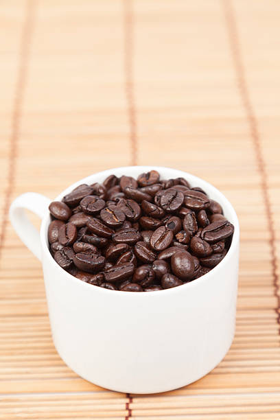 istock Glass of white coffee beans 514442257