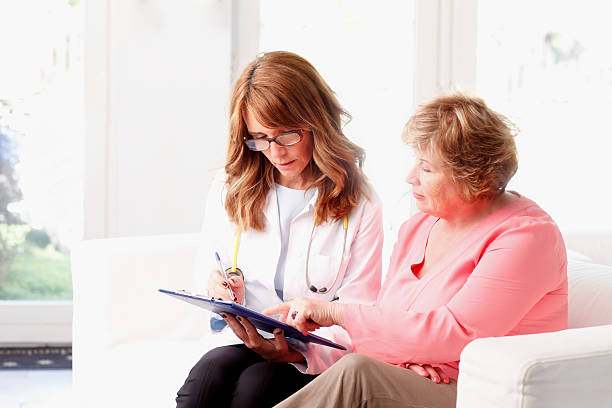 istock Female doctor with senior patient 514443191