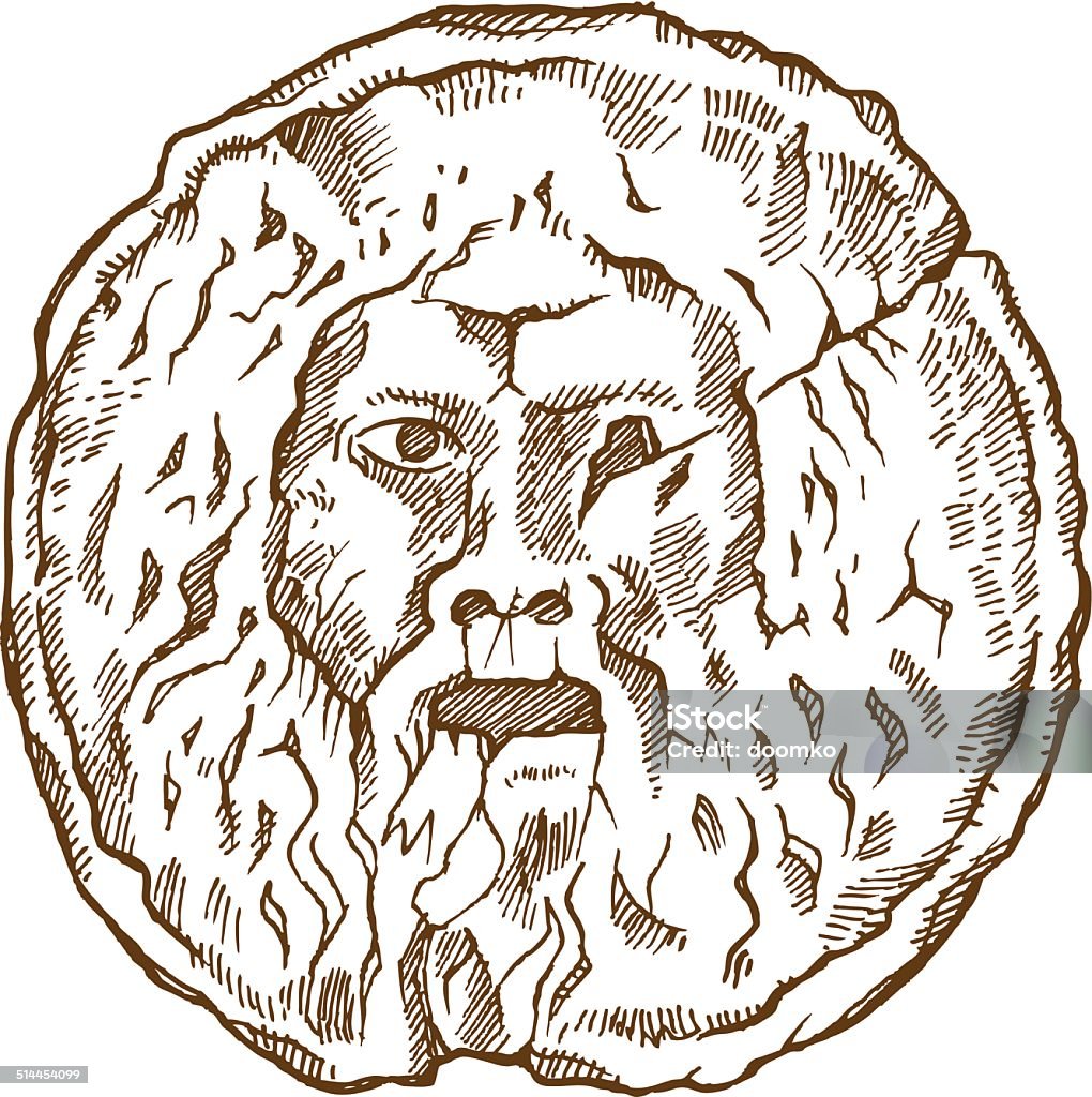 La Bocca della Verità mano disegnare - arte vettoriale royalty-free di Bocca della Verità