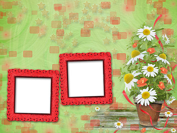 istock Grunge frames with beautiful bunch of daisy and poppy 514456641