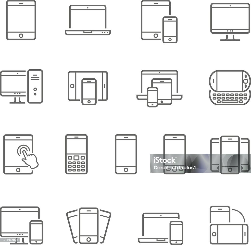 Lines icon set - responsive devices Lines icon set - responsive devices vector illustration Icon Symbol stock vector