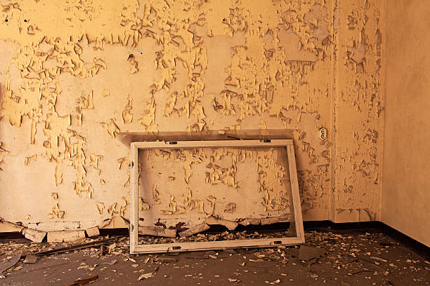 istock Window frame in old and abandoned room of  building 514457939